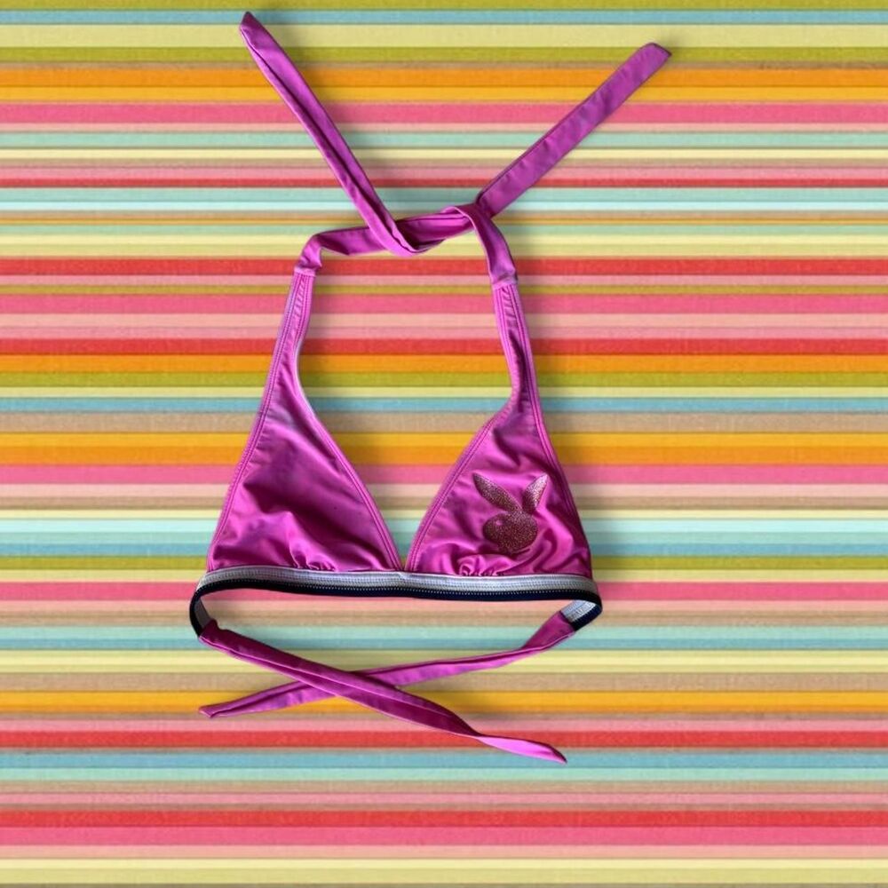 Playboy Women's Pink and Purple Bikini-and-tankini-tops